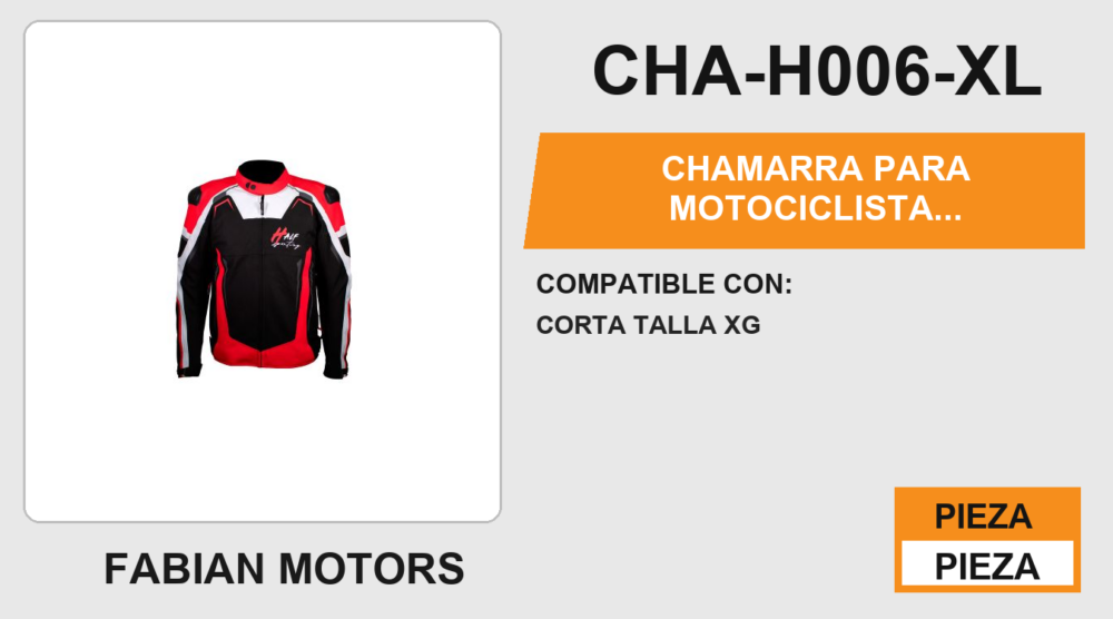 CHAMARRA PARA MOTOCICLISTA NEGRO-ROJO-BLANCO SUPER TECH