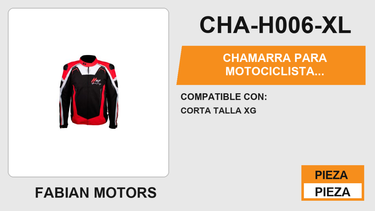 CHAMARRA PARA MOTOCICLISTA NEGRO-ROJO-BLANCO SUPER TECH