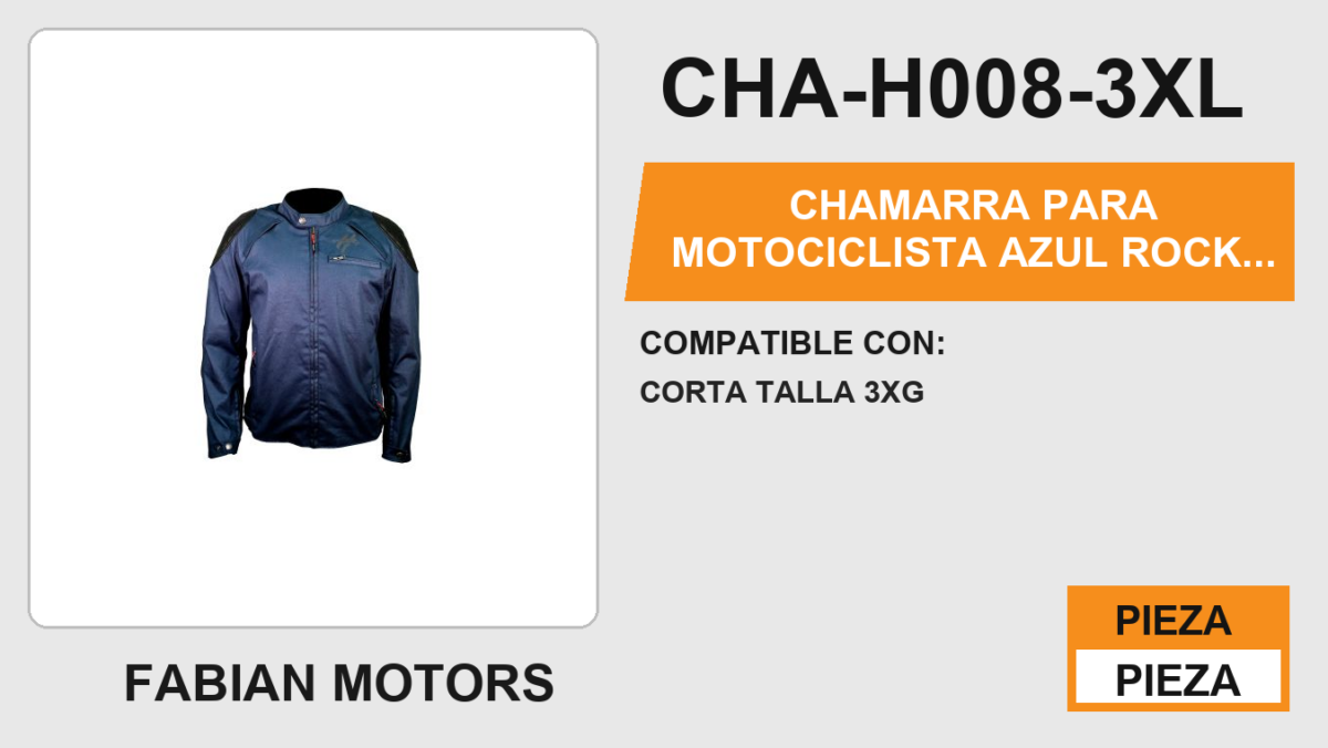 CHAMARRA PARA MOTOCICLISTA AZUL ROCK WAX COTTON
