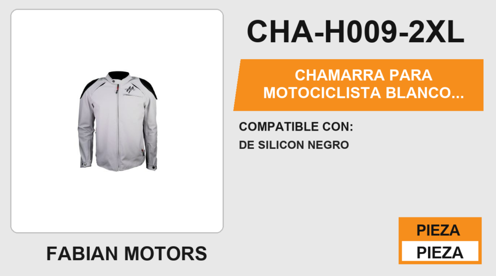 CHAMARRA PARA MOTOCICLISTA BLANCO ROCK