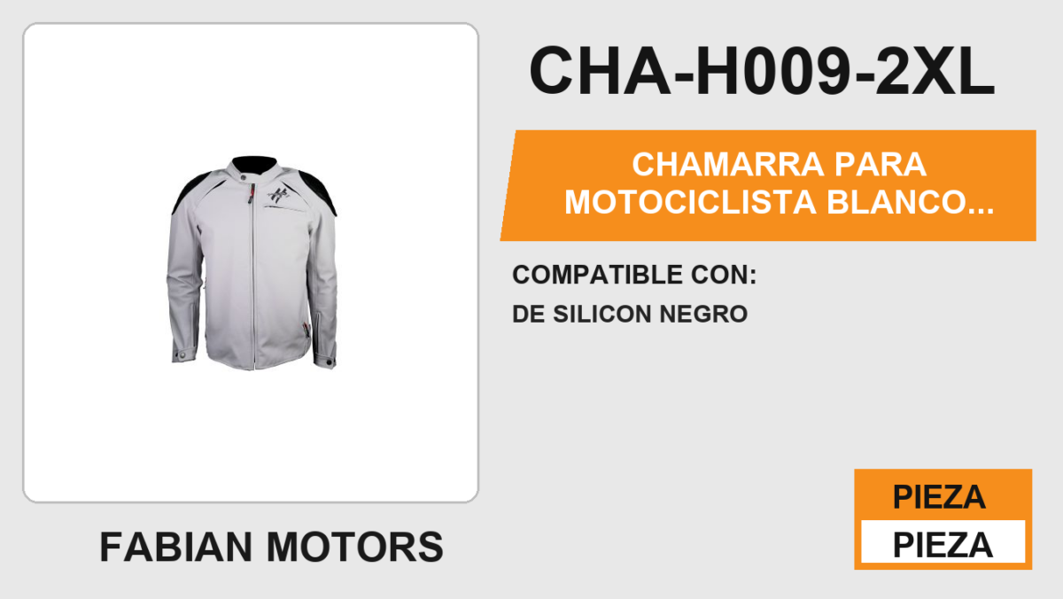 CHAMARRA PARA MOTOCICLISTA BLANCO ROCK