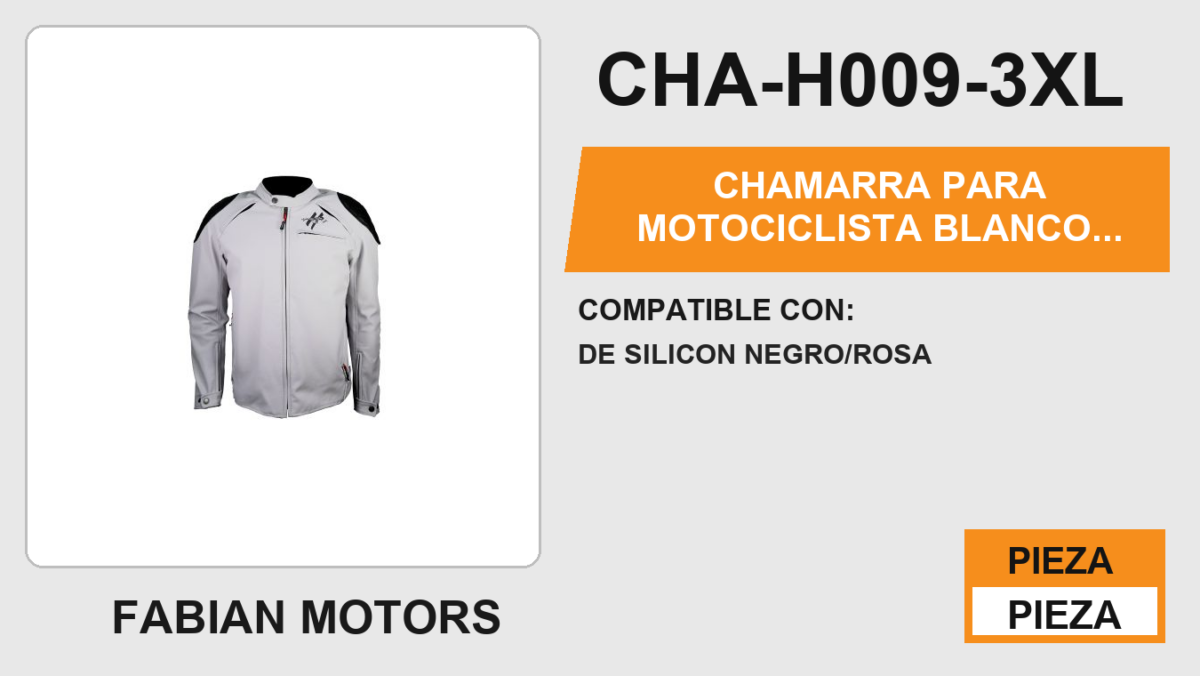 CHAMARRA PARA MOTOCICLISTA BLANCO ROCK