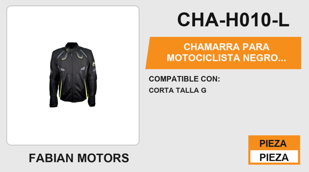 CHAMARRA PARA MOTOCICLISTA NEGRO CLONIC SUMMER