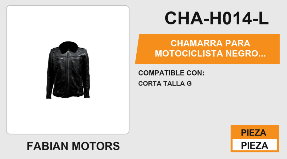 CHAMARRA PARA MOTOCICLISTA NEGRO KING SANDY