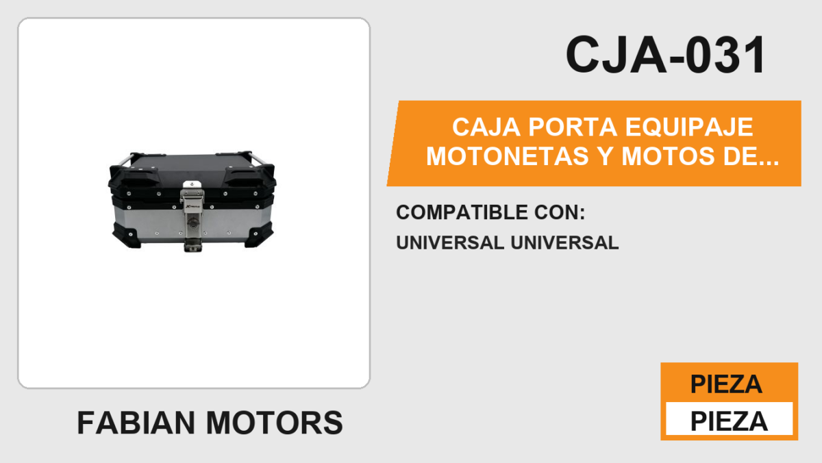 CAJA PORTA EQUIPAJE MOTONETAS Y MOTOS DE TRABAJO CAPACIDAD 28L