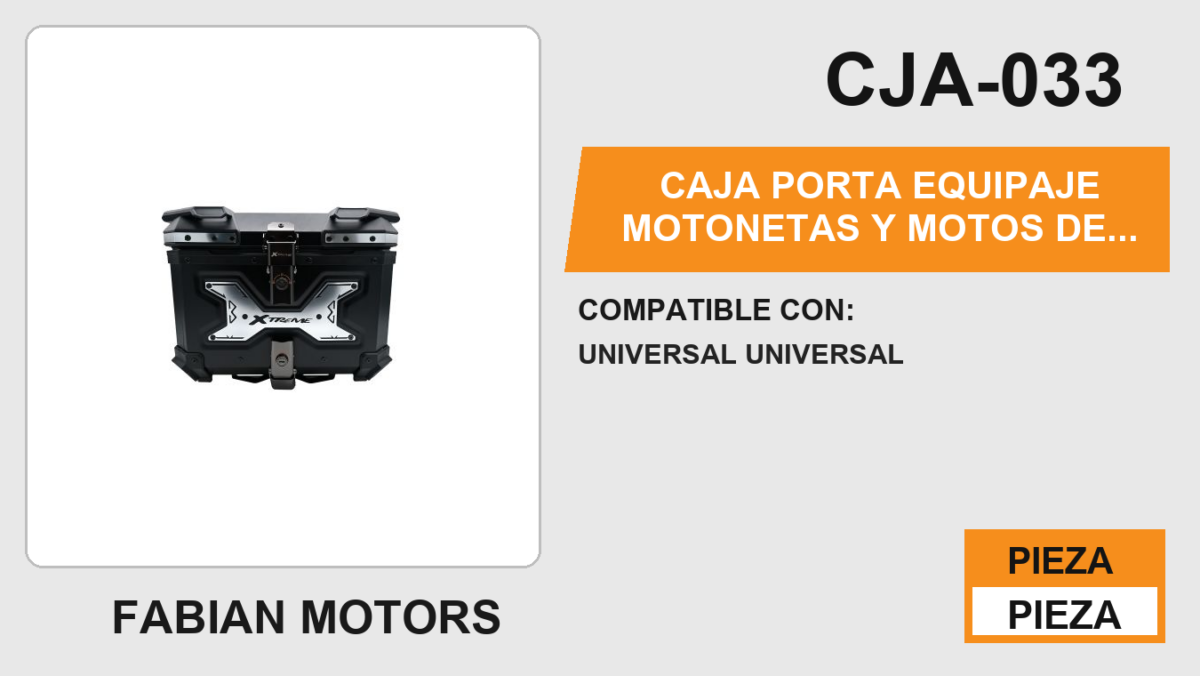 CAJA PORTA EQUIPAJE MOTONETAS Y MOTOS DE TRABAJO CAPACIDAD 45L