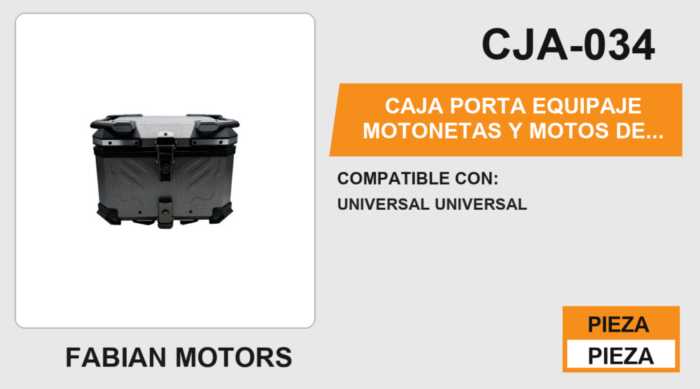 CAJA PORTA EQUIPAJE MOTONETAS Y MOTOS DE TRABAJO CAPACIDAD 45L