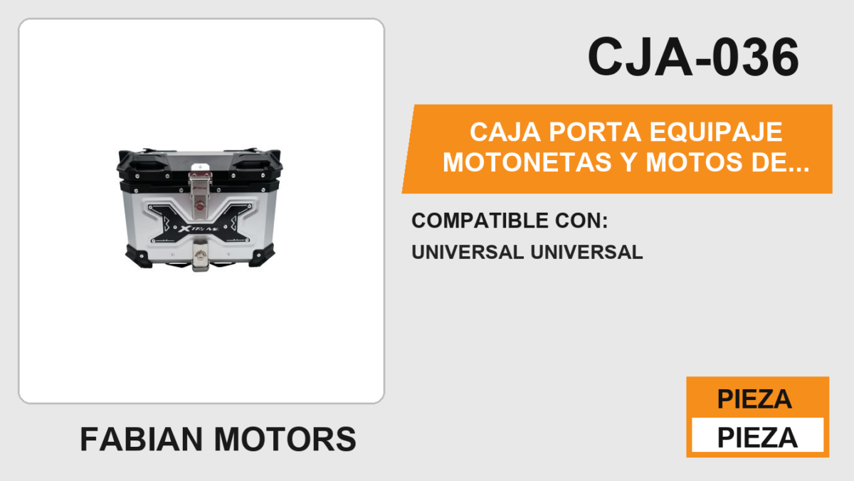 CAJA PORTA EQUIPAJE MOTONETAS Y MOTOS DE TRABAJO CAPACIDAD 45L