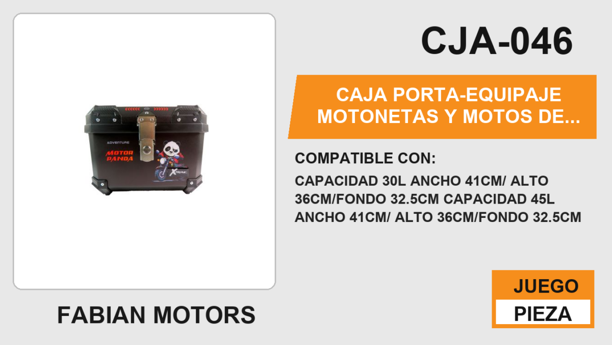 CAJA PORTA-EQUIPAJE CAPACIDAD 30L ANCHO 41CM/ ALTO 36CM/FONDO 32.5CM
