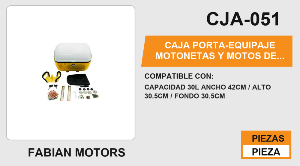 CAJA PORTA-EQUIPAJE AMARILLO  CAPACIDAD 30L ANCHO 42CM / ALTO 30.5CM / FONDO 30.5CM