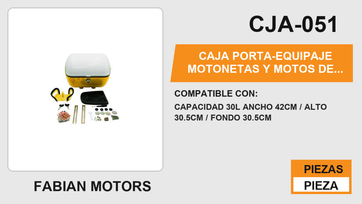 CAJA PORTA-EQUIPAJE AMARILLO  CAPACIDAD 30L ANCHO 42CM / ALTO 30.5CM / FONDO 30.5CM