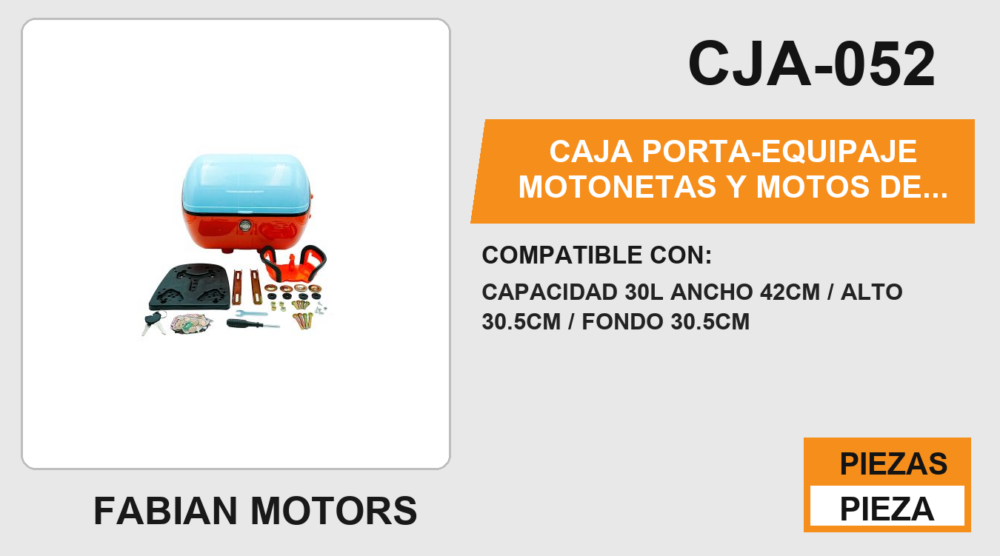 CAJA PORTA-EQUIPAJE  NARANJA/AZUL  CAPACIDAD 30L ANCHO 42CM / ALTO 30.5CM / FONDO 30.5CM