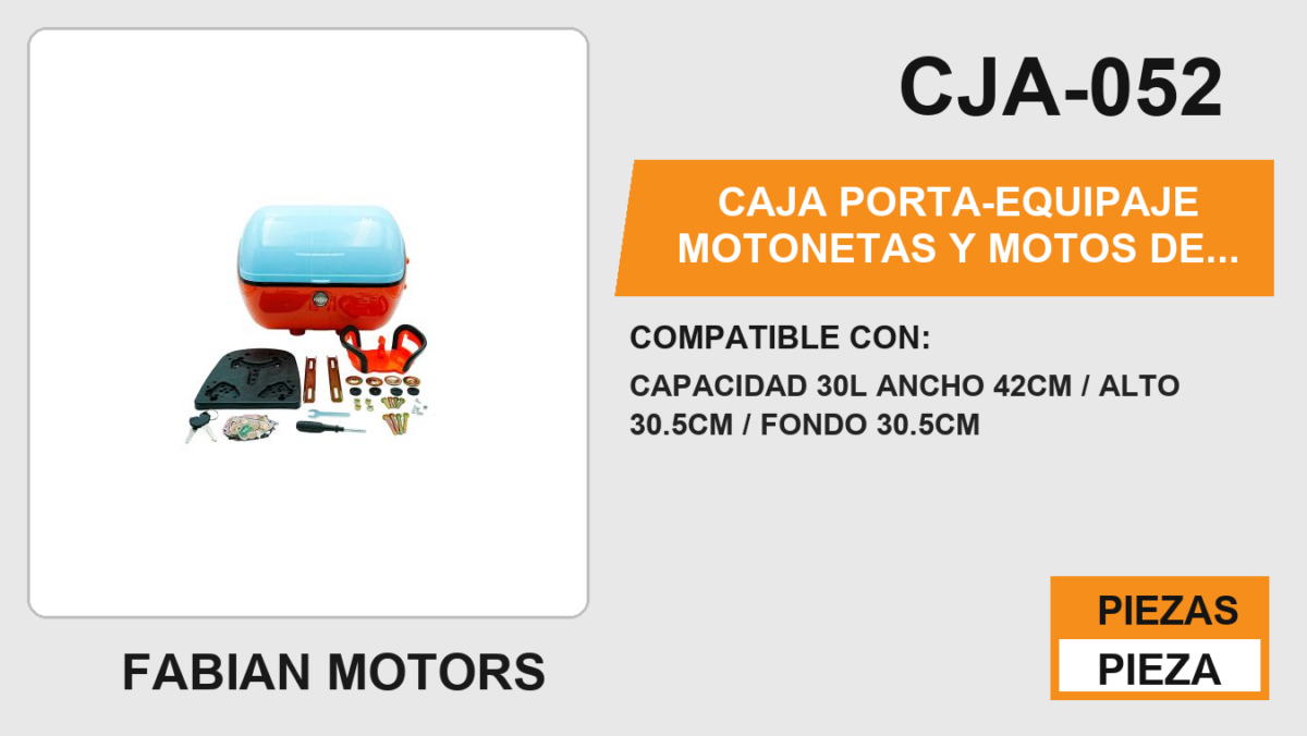 CAJA PORTA-EQUIPAJE  NARANJA/AZUL  CAPACIDAD 30L ANCHO 42CM / ALTO 30.5CM / FONDO 30.5CM