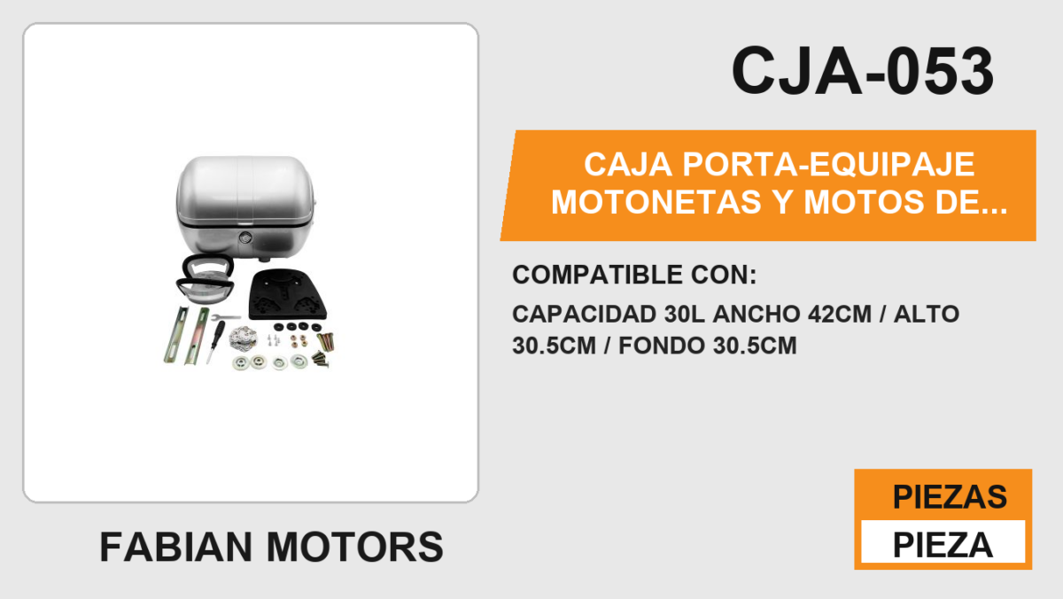 CAJA PORTA-EQUIPAJE  GRIS  CAPACIDAD 30L ANCHO 42CM / ALTO 30.5CM / FONDO 30.5CM