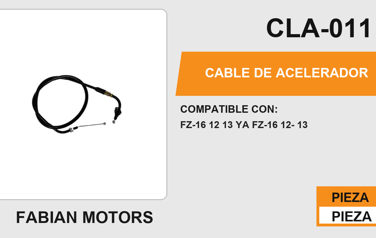CABLE DE ACELERADOR Empaque (10 Piezas)