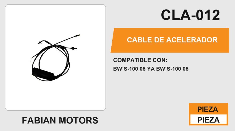 CABLE DE ACELERADOR Empaque (10 Piezas)