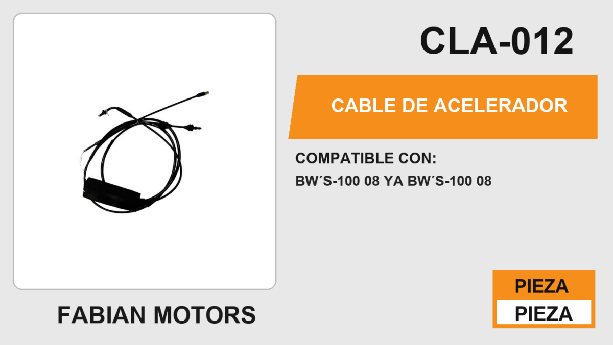 CABLE DE ACELERADOR Empaque (10 Piezas)