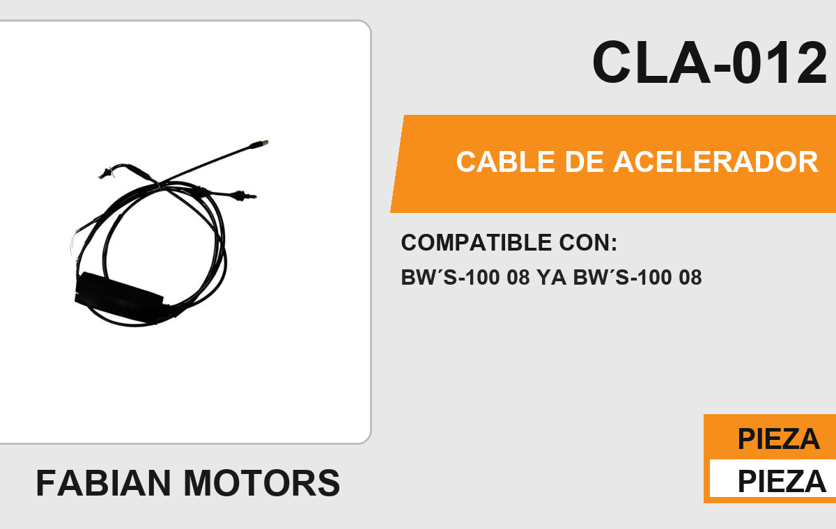 CABLE DE ACELERADOR Empaque (10 Piezas)