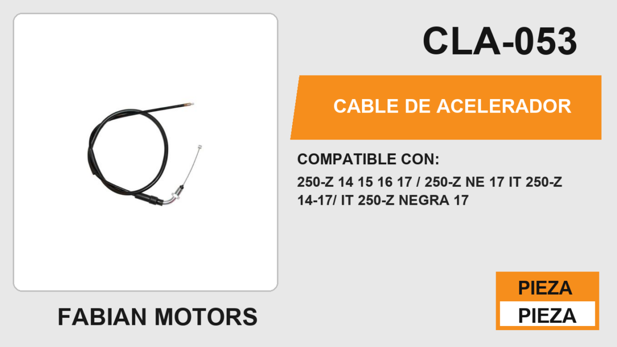 CABLE DE ACELERADOR Empaque (10 Piezas)
