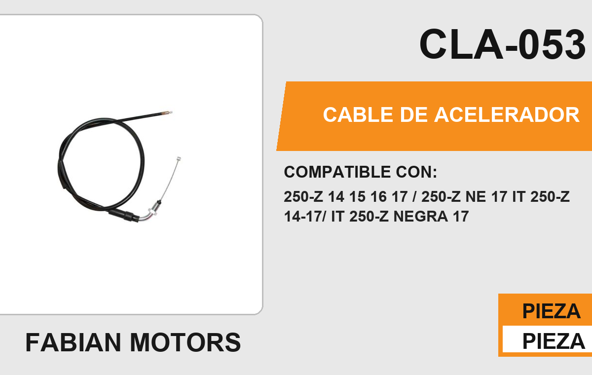 CABLE DE ACELERADOR Empaque (10 Piezas)