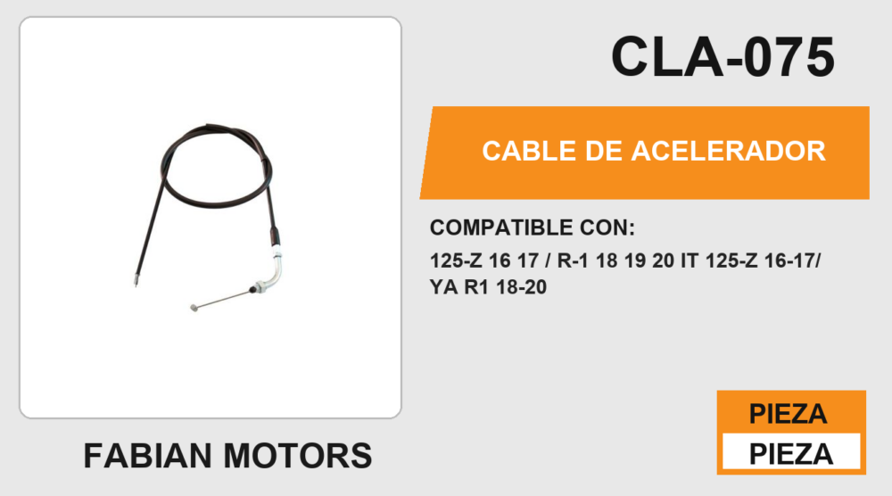 CABLE DE ACELERADOR Empaque (10 Piezas)