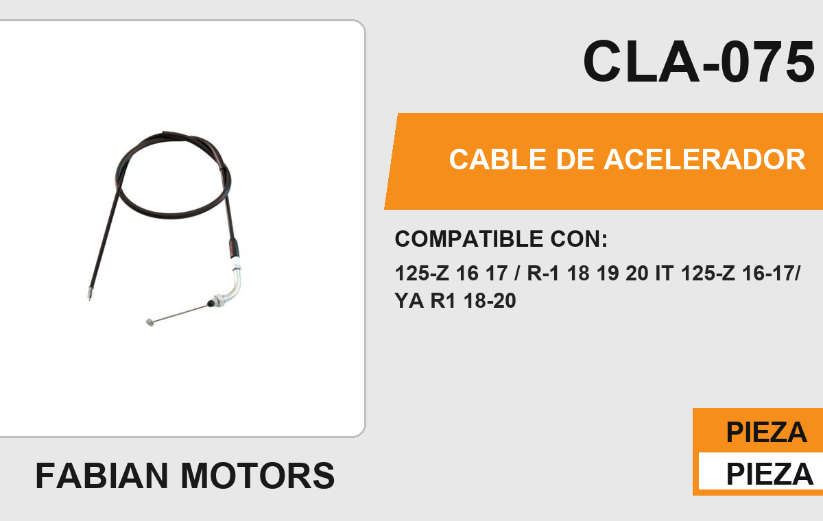 CABLE DE ACELERADOR Empaque (10 Piezas)