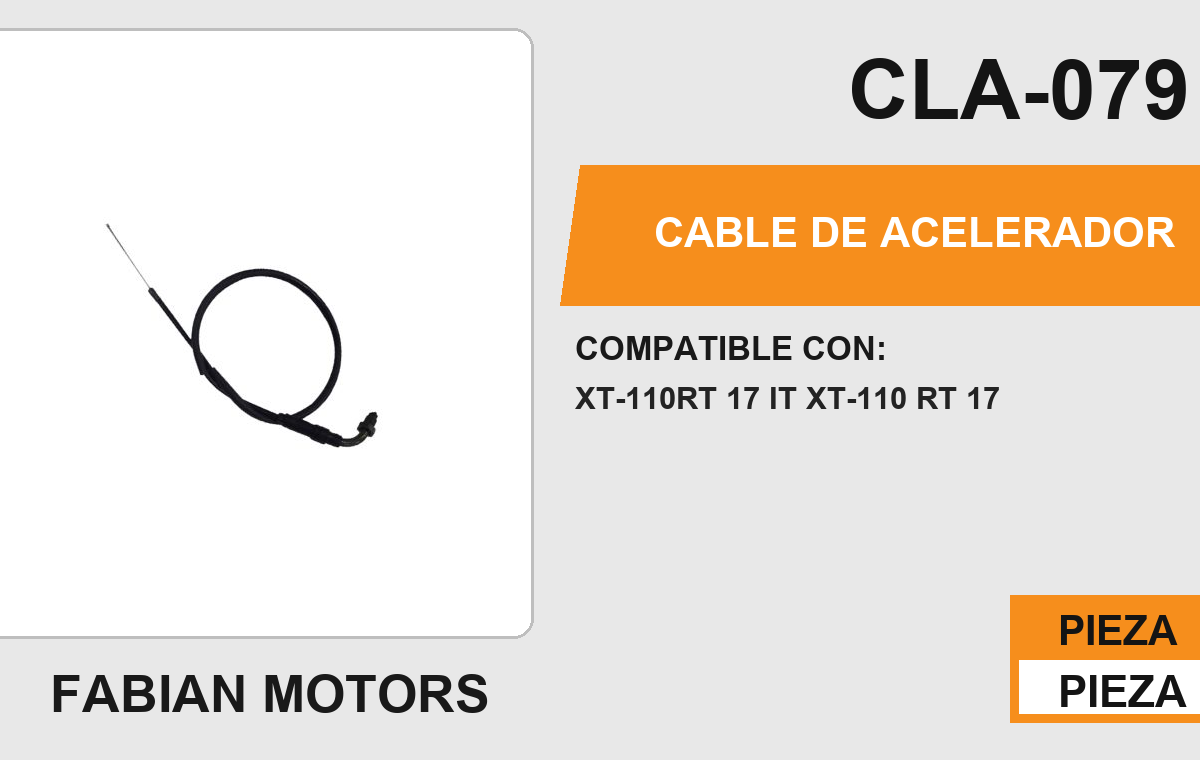 CABLE DE ACELERADOR Empaque (10 Piezas)