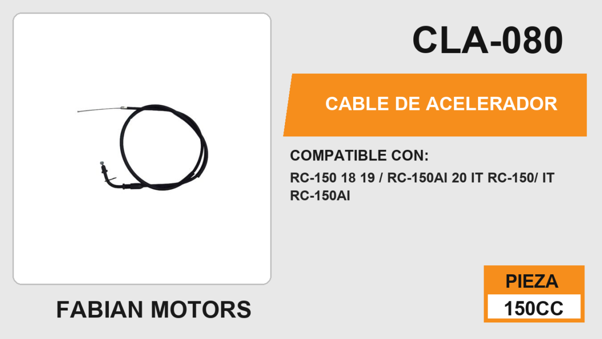 CABLE DE ACELERADOR Empaque (10 Piezas)