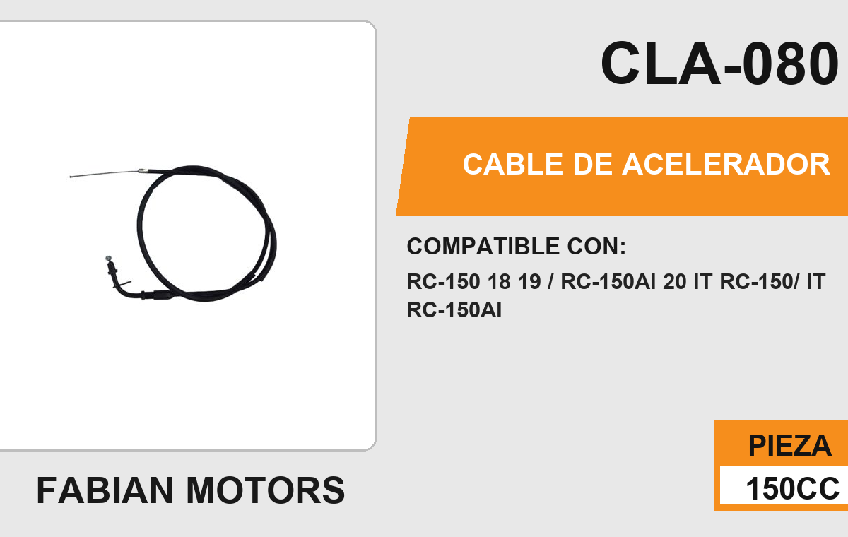 CABLE DE ACELERADOR Empaque (10 Piezas)