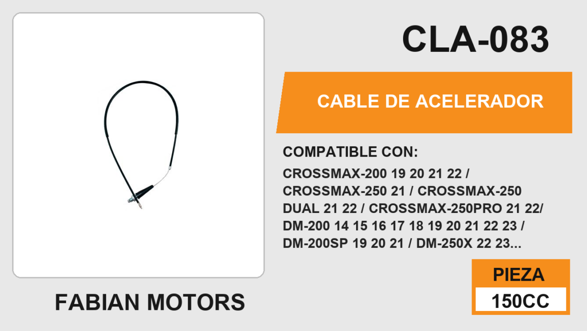 CABLE DE ACELERADOR Empaque (10 Piezas)