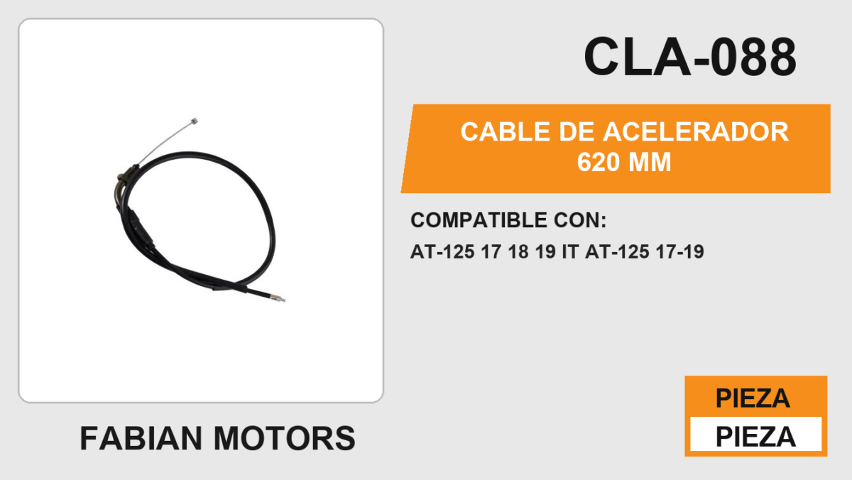 CABLE DE ACELERADOR 620mm Empaque (10 Piezas)