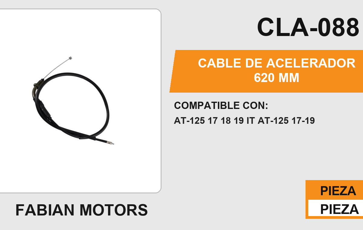 CABLE DE ACELERADOR 620mm Empaque (10 Piezas)
