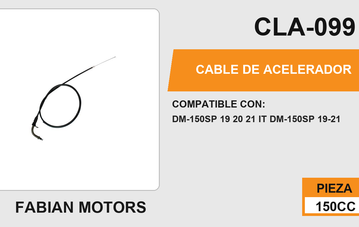 CABLE DE ACELERADOR Empaque (10 Piezas)