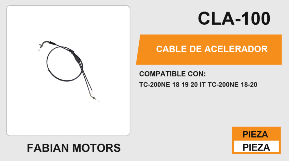 CABLE DE ACELERADOR Empaque (10 Piezas)