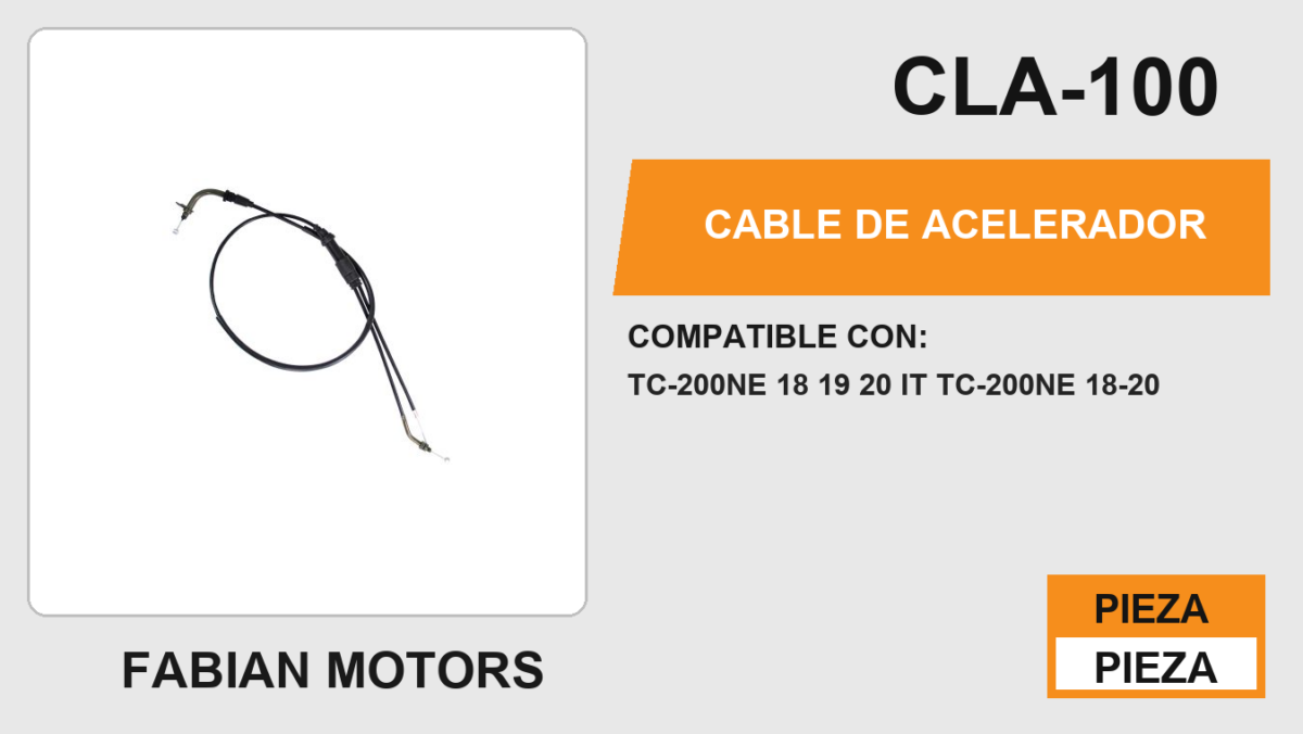 CABLE DE ACELERADOR Empaque (10 Piezas)