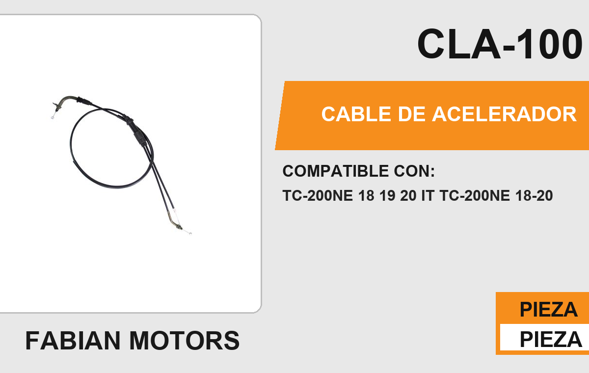CABLE DE ACELERADOR Empaque (10 Piezas)