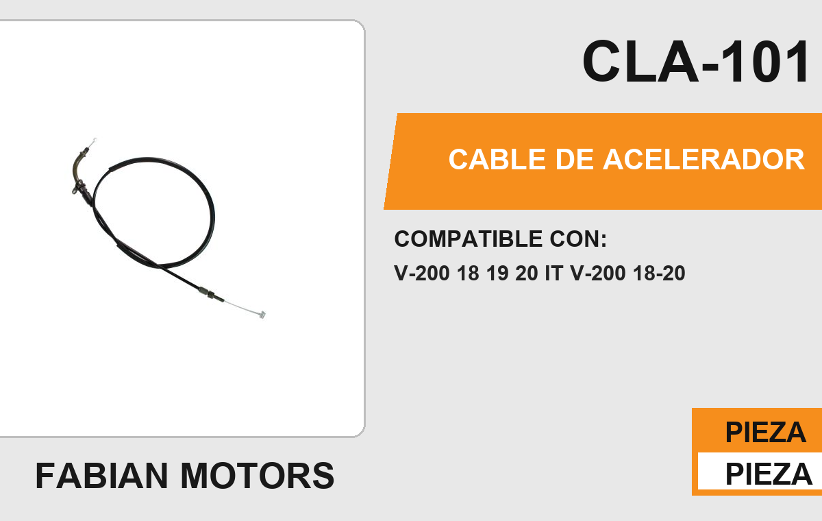 CABLE DE ACELERADOR Empaque (10 Piezas)