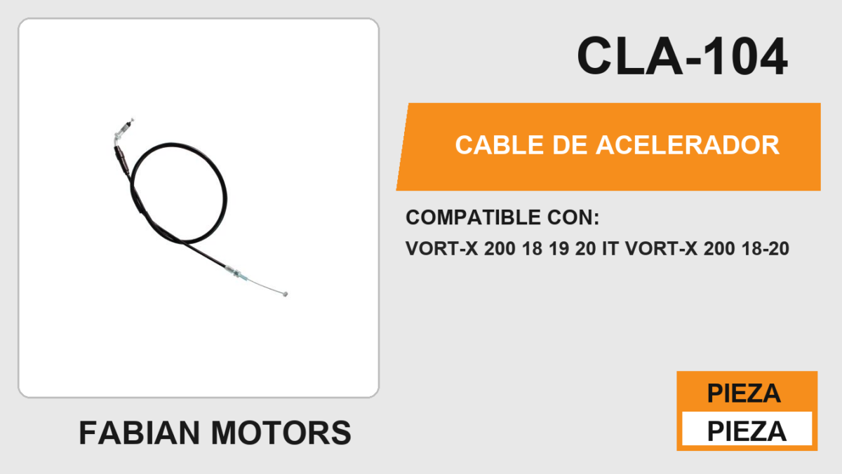 CABLE DE ACELERADOR Empaque (10 Piezas)