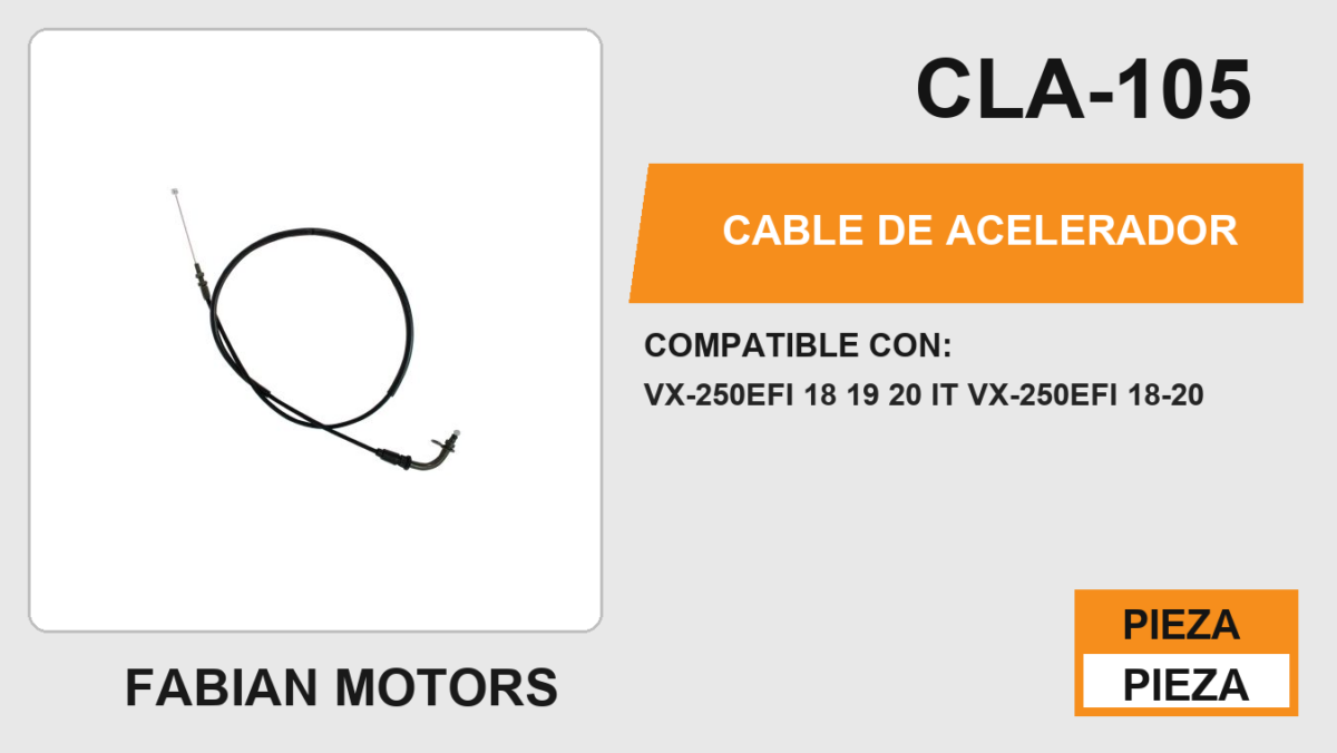 CABLE DE ACELERADOR Empaque (10 Piezas)