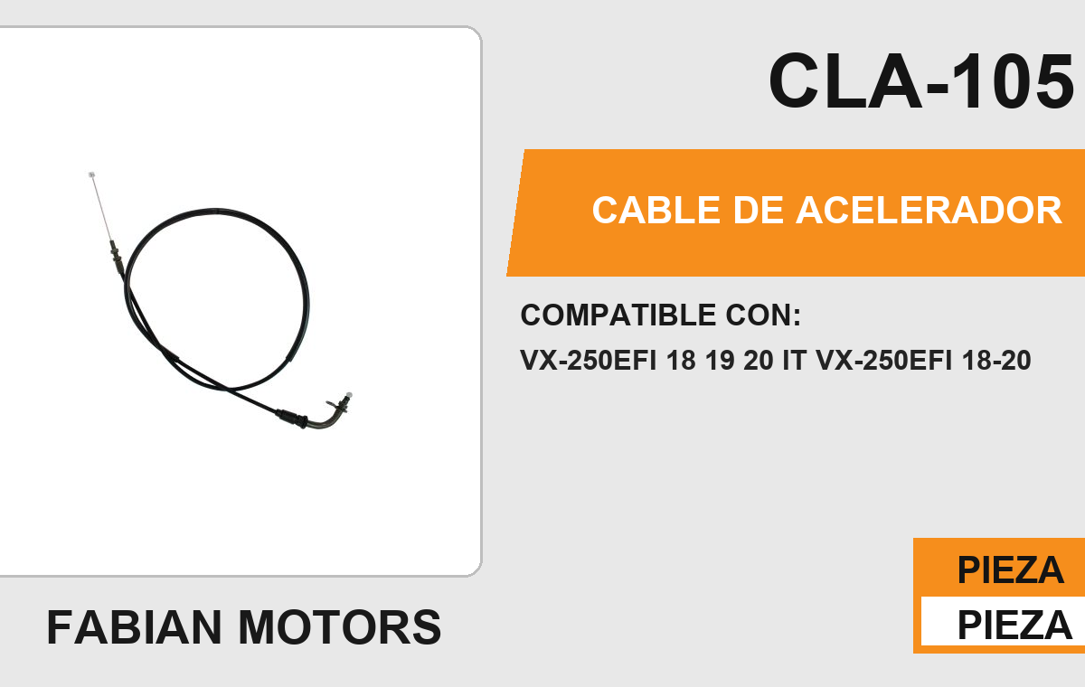 CABLE DE ACELERADOR Empaque (10 Piezas)