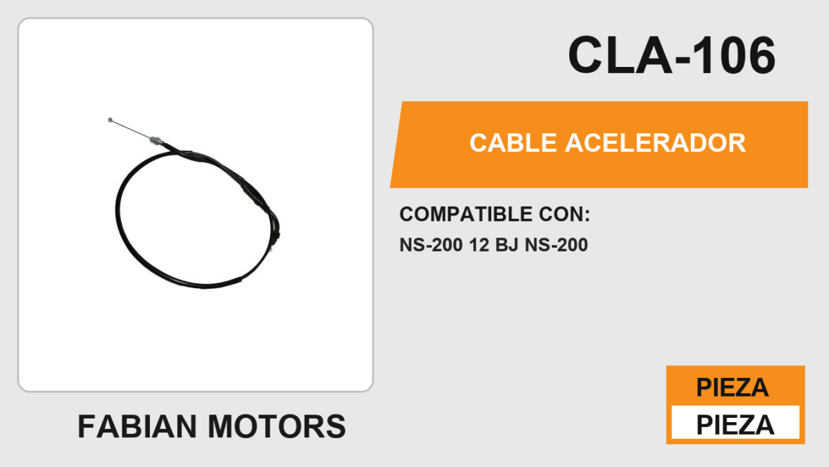 CABLE DE ACELERADOR Empaque (10 Piezas)
