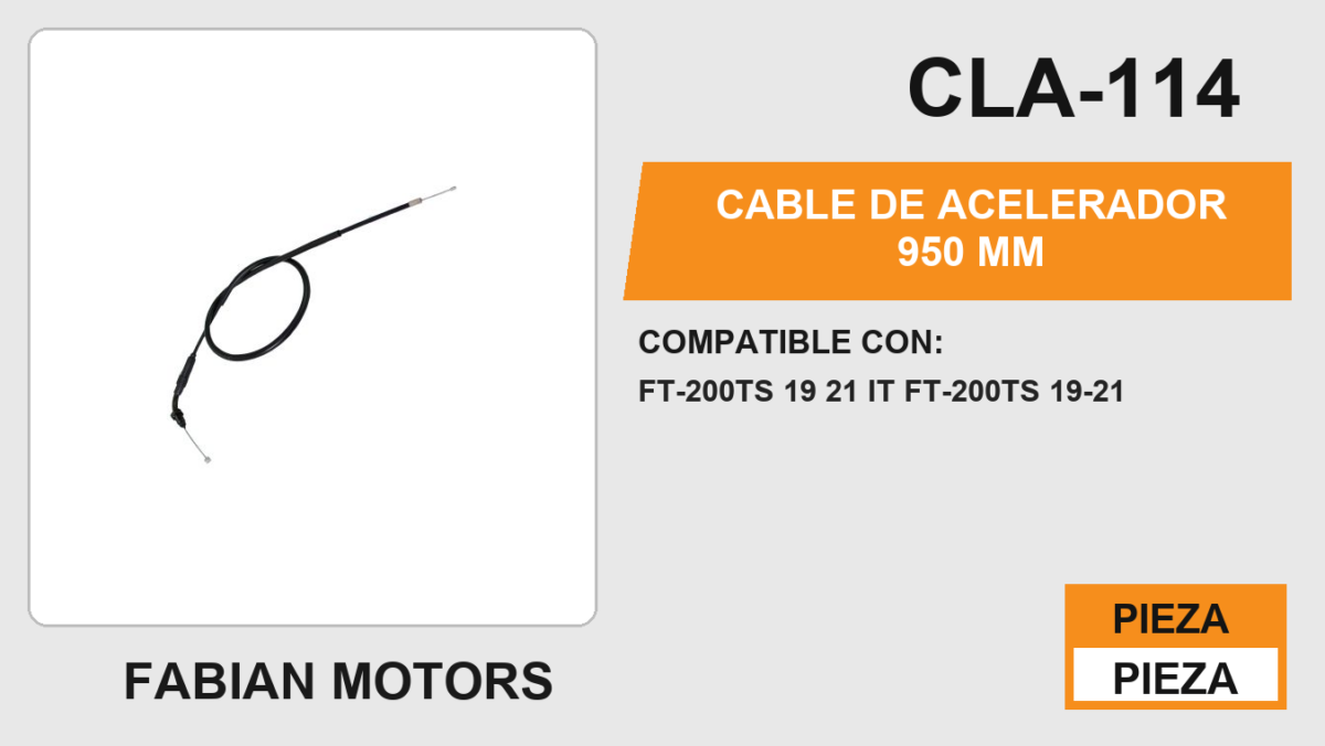 CABLE DE ACELERADOR 950mm Empaque (10 Piezas)