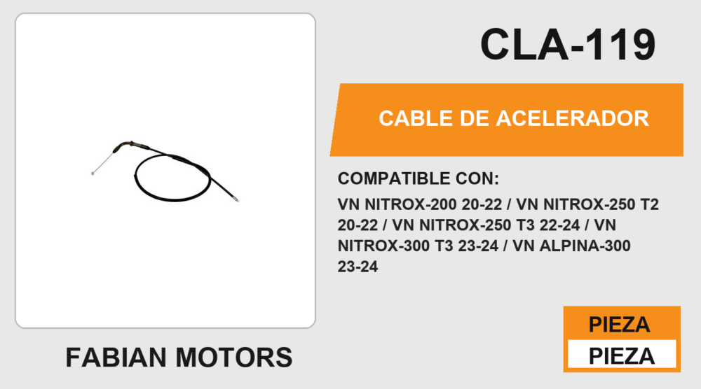 CABLE DE ACELERADOR