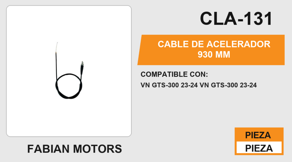 CABLE DE ACELERADOR 930 mm