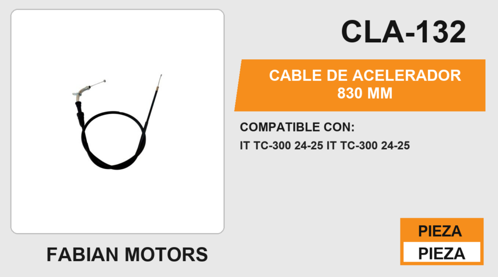 CABLE DE ACELERADOR 830 mm