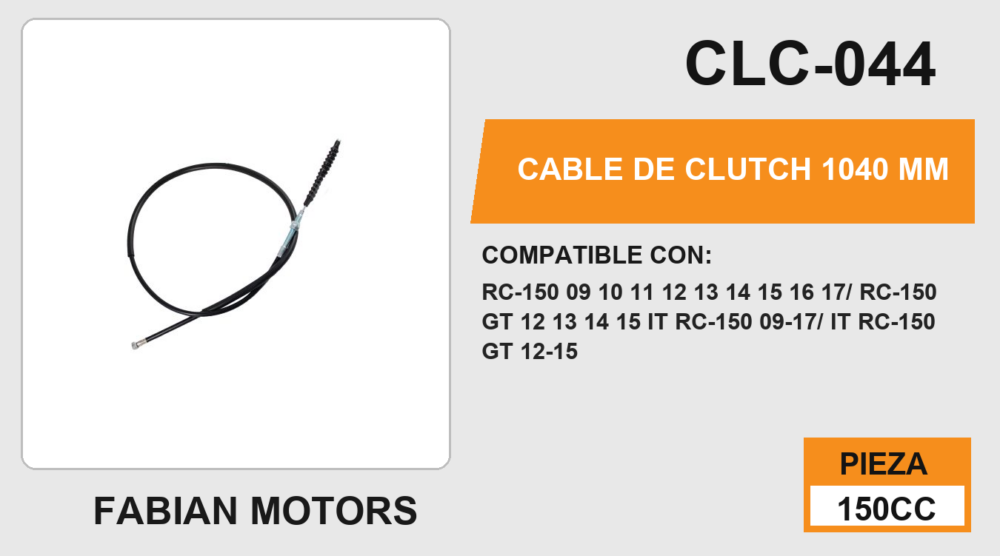 CABLE DE CLUTCH 1040mm