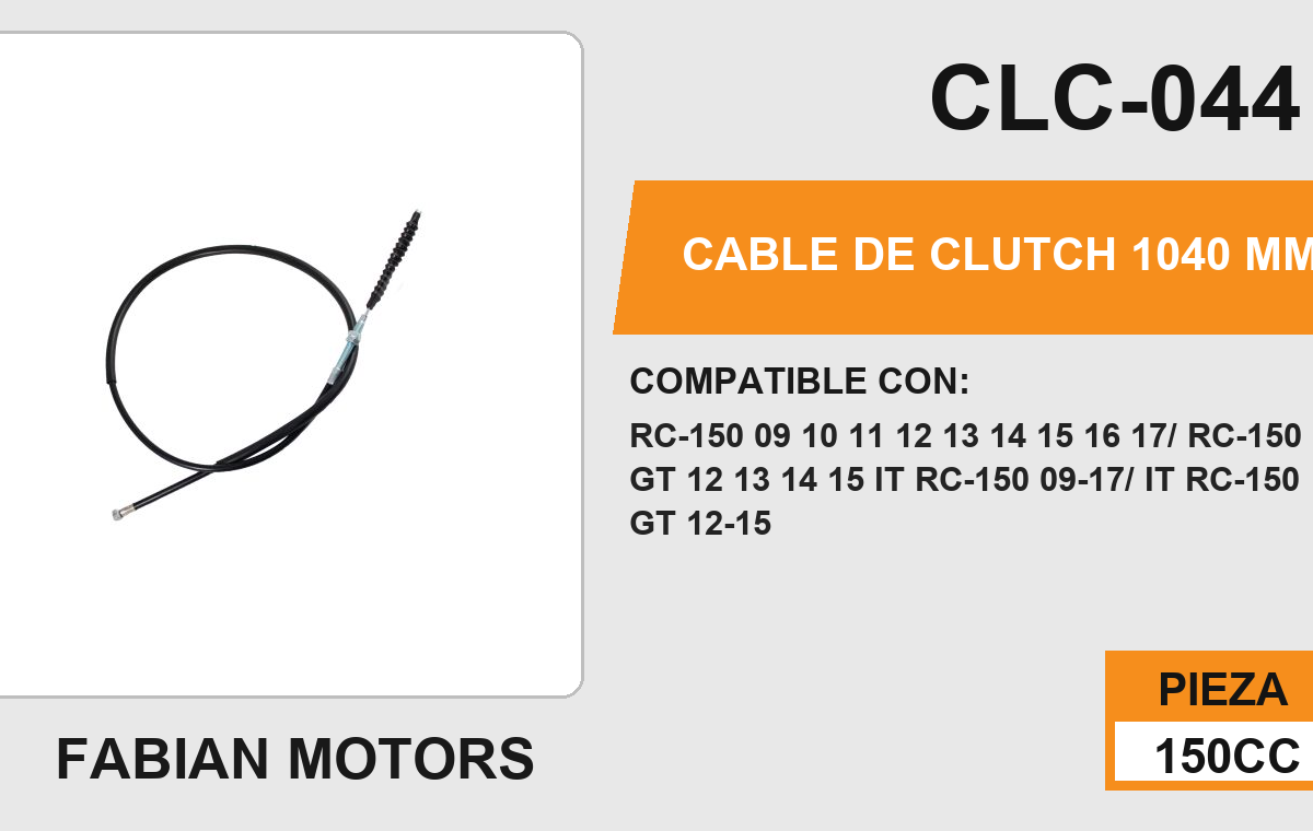 CABLE DE CLUTCH 1040mm