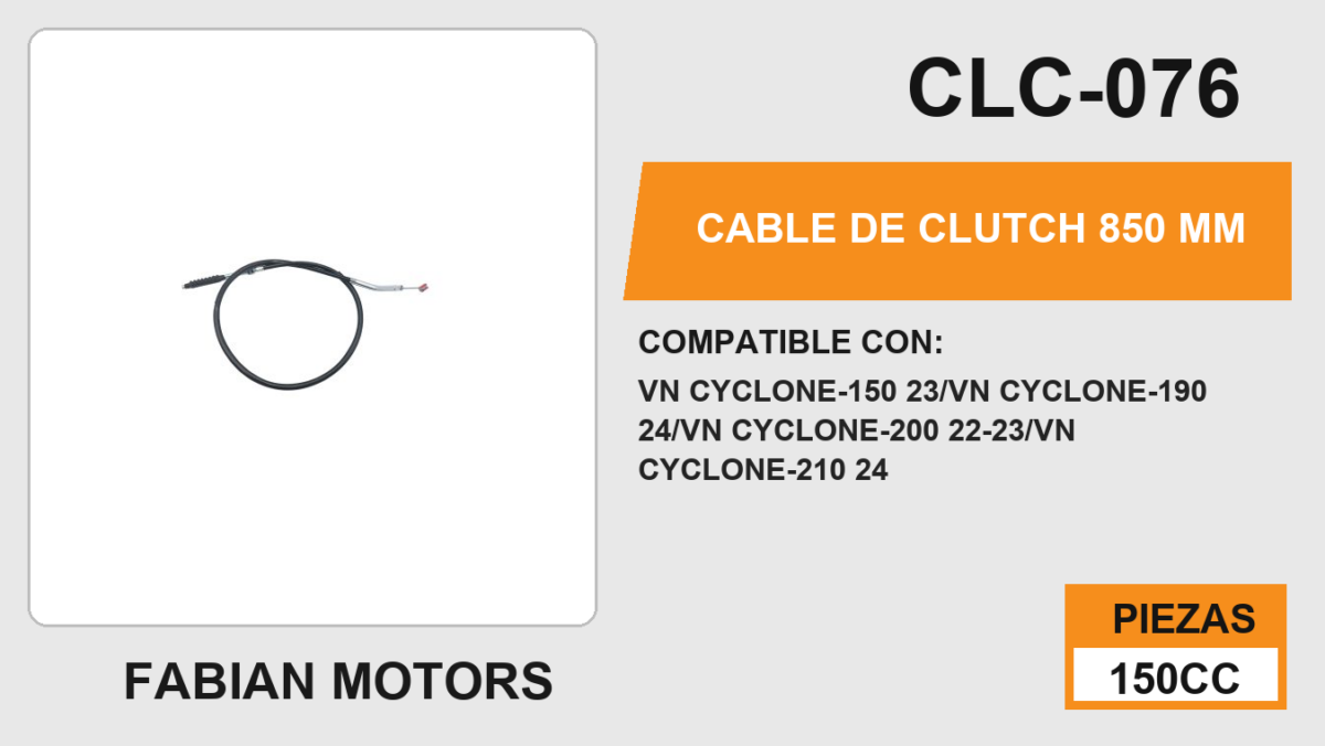 CABLE DE CLUTCH 850 mm