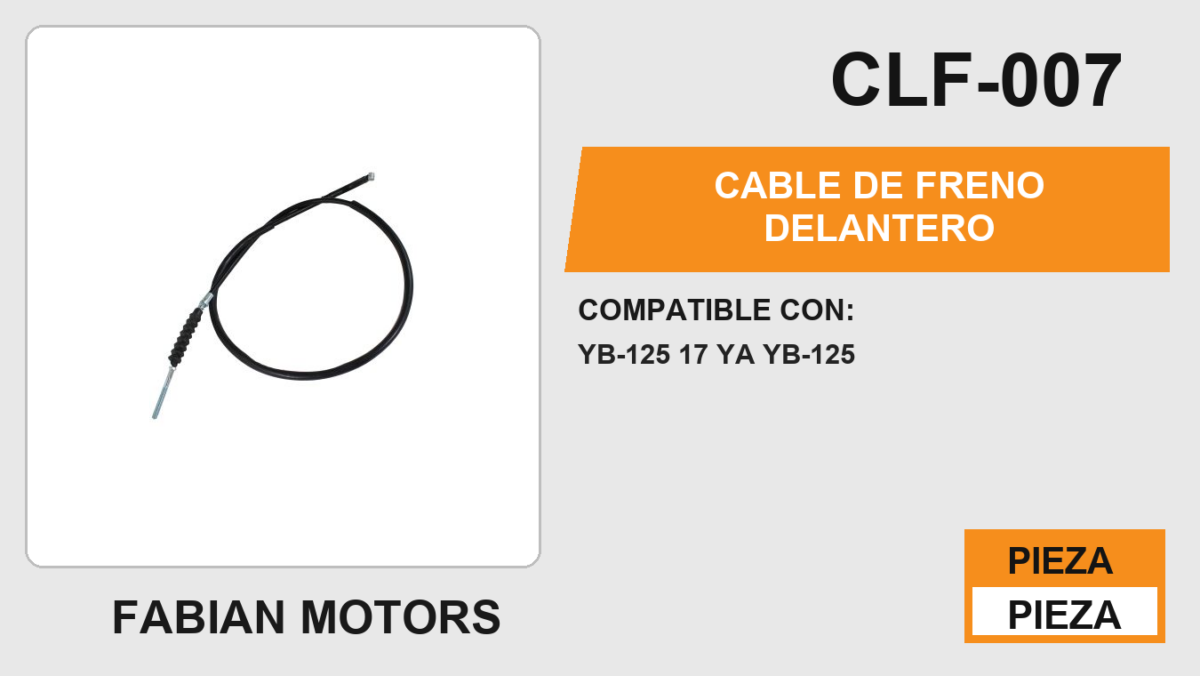 CABLE DE FRENO DELANTERO Empaque (10 Piezas)