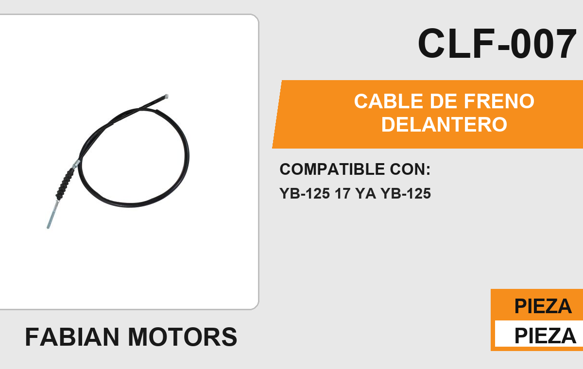 CABLE DE FRENO DELANTERO Empaque (10 Piezas)
